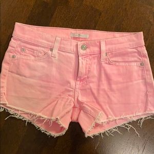 7 for all mankind pink jean shorts. Size 25.